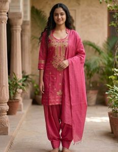 Pink Embroidered Kurta Set