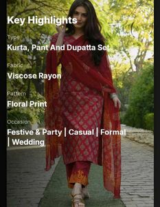 Kurt pant and dupatta set