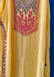 Embroidered Yellow Kurta