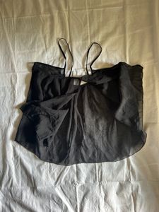 Chic Black Spaghetti Strap Top with open back