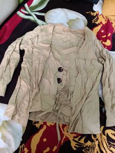 Cute Beige Button-Down Jacket