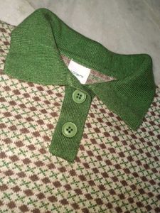 Patterned Polo Knit