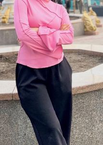 Pink Casual Long Sleeve Top