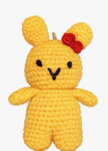 Cute Crochet Bunny Keychain Charm