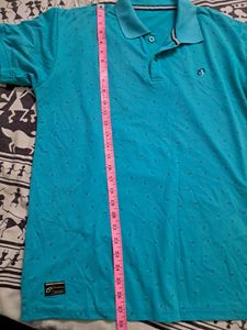 AQUA BLUE MEN T-shirt With Prints