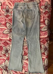 Light Wash Ripped Flare Jeans
