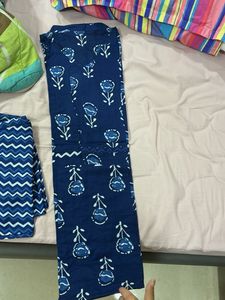 Stylish Blue Floral Print Kurta