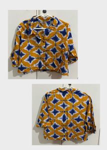 Floral Print Cropped Shirt