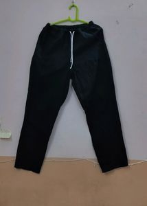 Jet Black Cotton Trouser