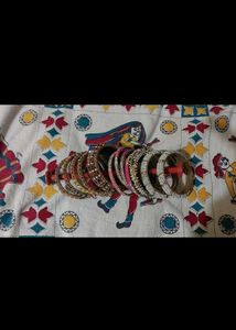 Vibrant Beaded &amp; Gemstone Bangles Set