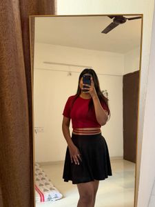 Red Crop Top with skirt