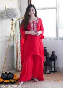 Beautiful Red Kurta Palazzo Set