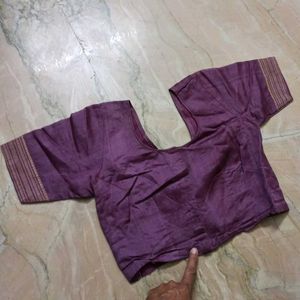 Elegant Purple Tussar Silk Blouse