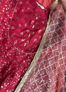 Sparkling Red Anarkali 🥰😍