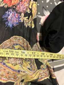 Sheer Floral Lace Trimmed Tunic Top