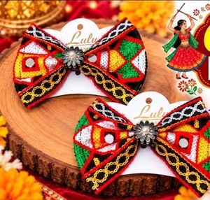 Boho Embroidered Hair Bows