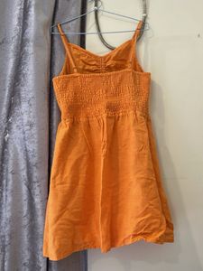 Orange Sundress with Drawstring