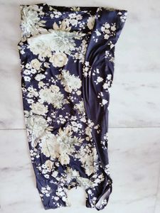 Navy Blue Floral Print Maxi
