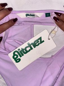 GLITCHEZ Lilac Halter Neck Crop Top