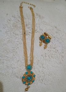 Gold & Turquoise Necklace Set