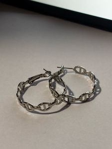 Chunky Ball &amp; Chain Hoop Earrings