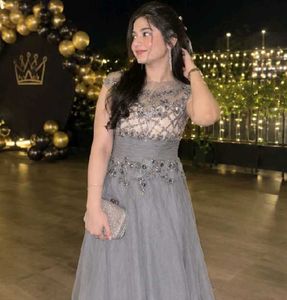 Stunning Grey Embellished Gown