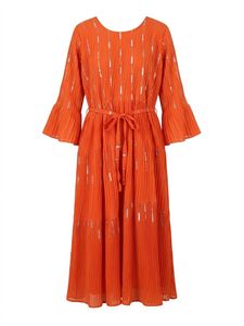 Orange Tiered Maxi Dress