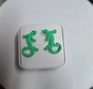 Baddie Green Lizard Earrings