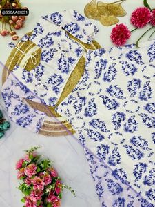Jahnvi Kapoor’s White &amp; Purple Floral Lehenga Set
