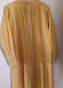 Yellow Striped Kurta Set