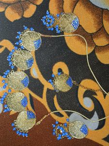 Gold &amp; Blue Indian Jewelry Set