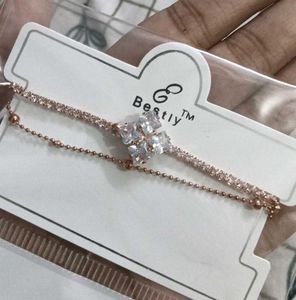 Sparkling Clover Charm Bracelet