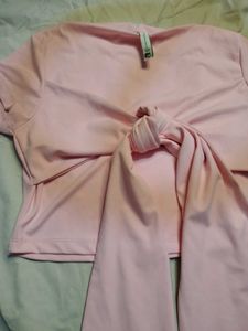 Newme Light Pink Knotted Top