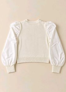 PUFF SLEEVE KNIT SWEATER