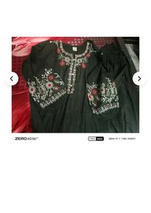 Embroidered Kurta with Floral Design no return