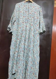 Sea Green &amp; Maroon Floral Printed Kurti 44 Bust