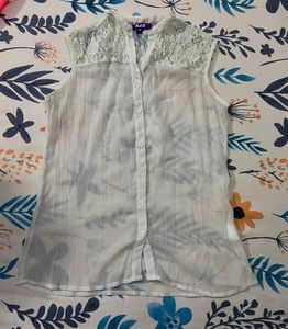 Pink Sleeveless Tank Top with white overtop