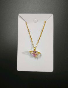 Anti Tarnish Heart Ring Necklace