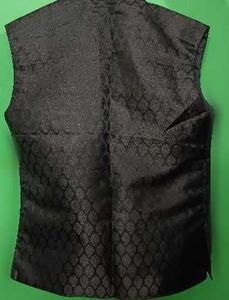 Premium Black Brocade Nehru Vest