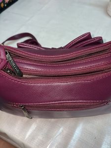 Chic Burgundy Bow Handbag