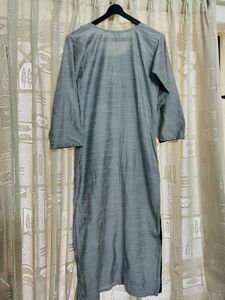 Elegant Grey Embroidered Kurta-new