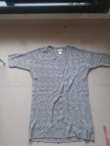 Gray Knit Tunic Top