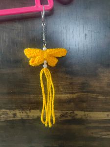 Handmade Yellow Butterfly Keychain