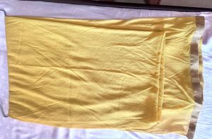 Yellow dupatta  with Gold Border