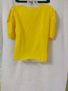 Bright Yellow Puff Sleeve Top