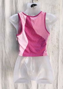 Colorblock Ribbed Crop Tank Top