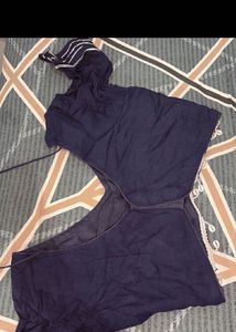 Elegant Navy Blue Skirt and blouse