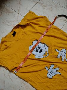 Yellow Mickey Mouse Graphic T-Shirt