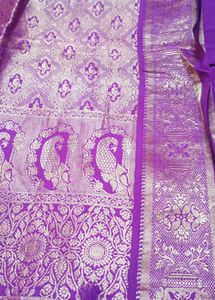 Vibrant Purple Silk Sare free blouse