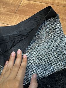classy black and silver fur skirt